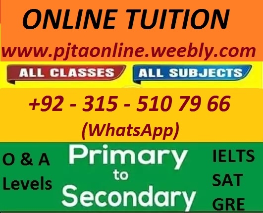 Online Tutor or Online Tuition(any subject/grade) 